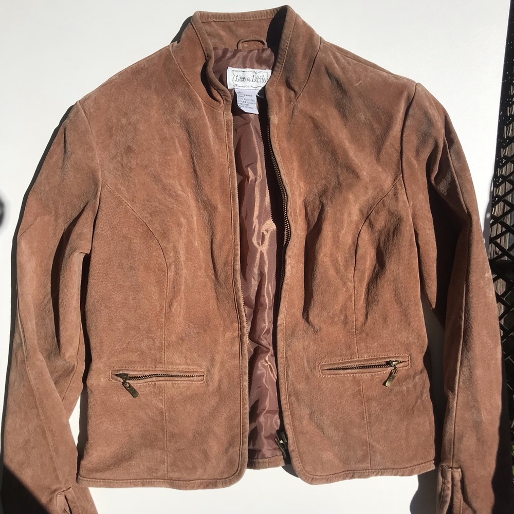 Live a little leather jacket tan